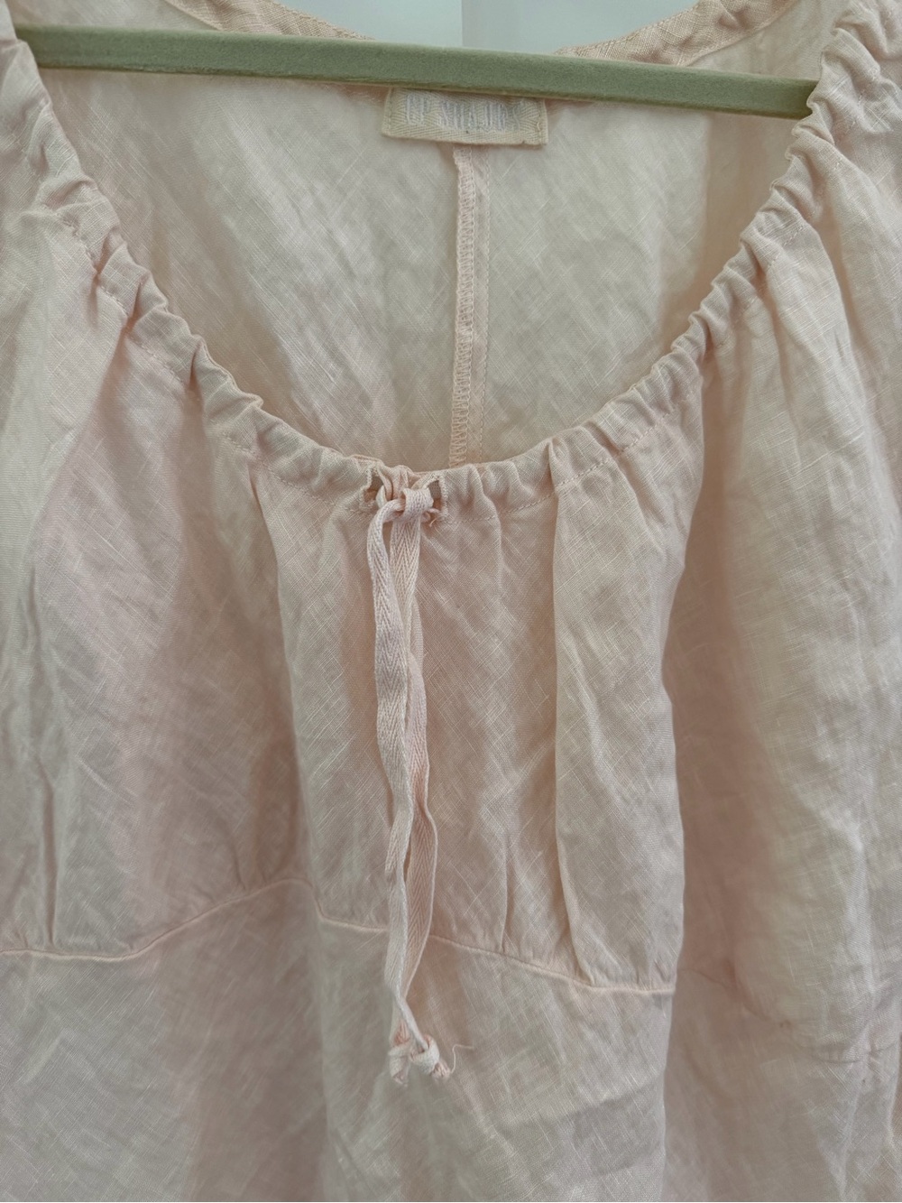 CP Shades Linen Light Pink Short-Sleeve Peasant Top - Picture 2 of 4